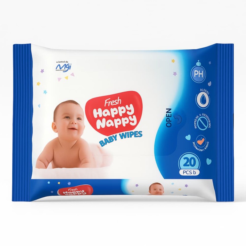 ফ্রেশ হ্যাপি ন্যাপি বেবি ওয়াইপস-২০ পিস