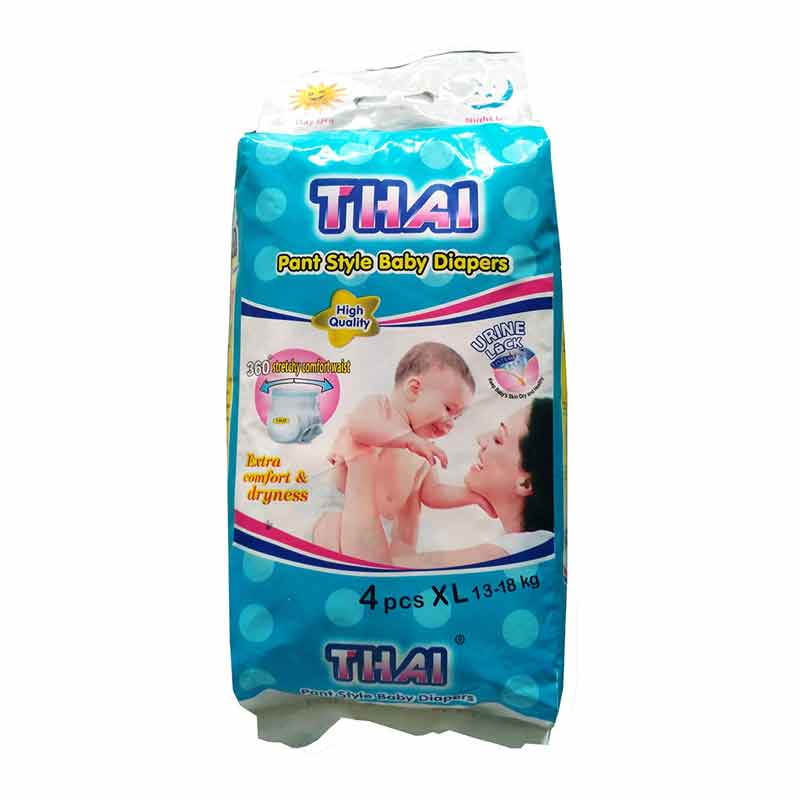 থাই বেবি প্যান্ট ডায়াপার-XL-৪পিস