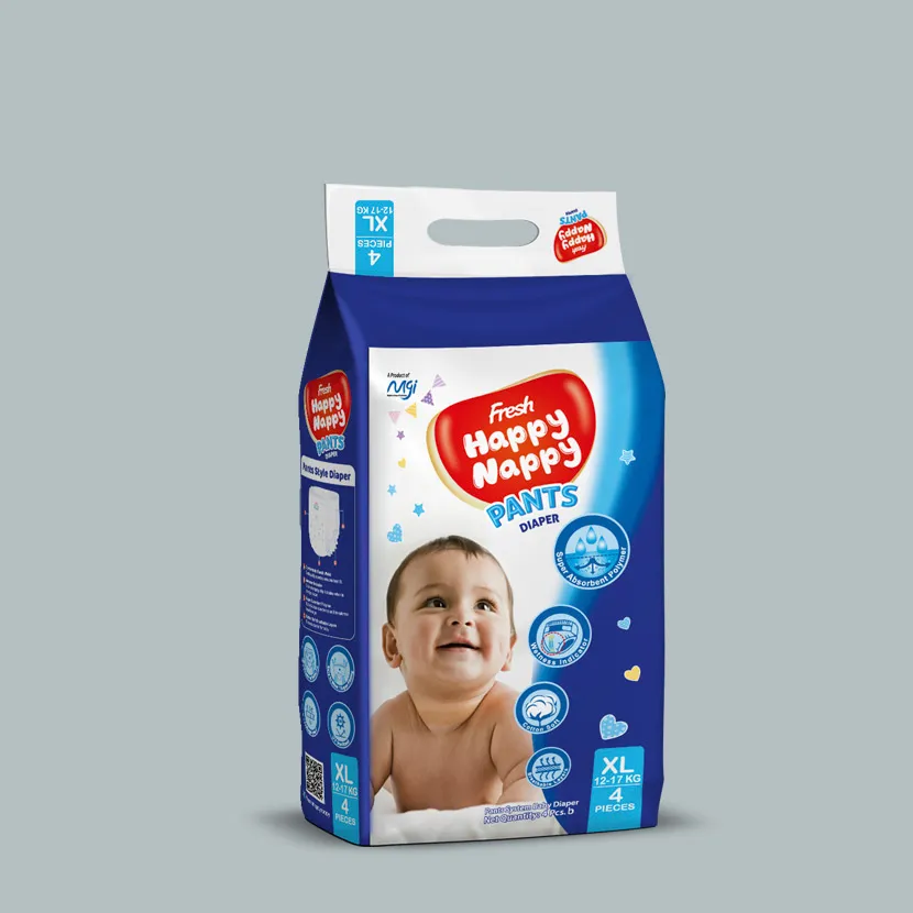 হ্যাপি ন্যাপি বেবি প্যান্ট ডায়াপার-XL-৪পিস