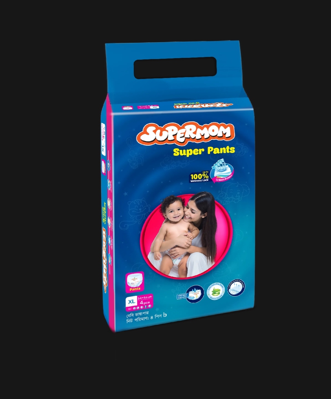 সুপারমম প্যান্ট বেবি ডায়াপার-XL-৪পিস