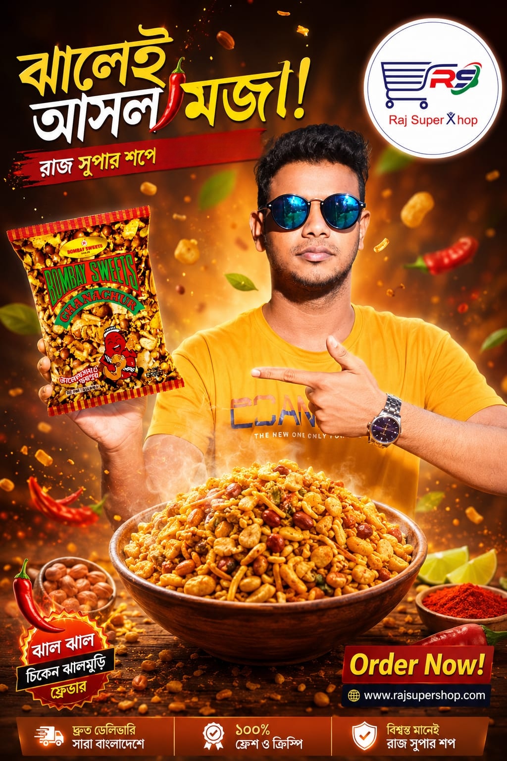 বম্বে চানাচুর-৩০০ গ্রাম