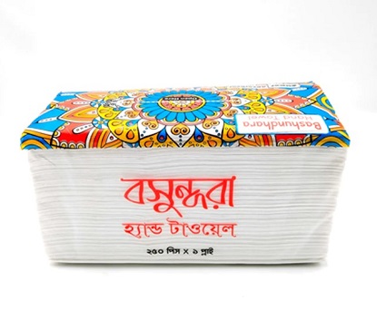 বসুন্ধরা হ্যান্ড টাওয়াল পলি-২৫০ পিস